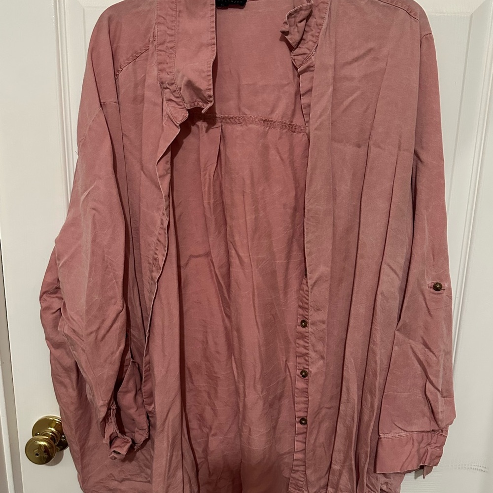 T.J.Maxx Pink Button Down Shirt